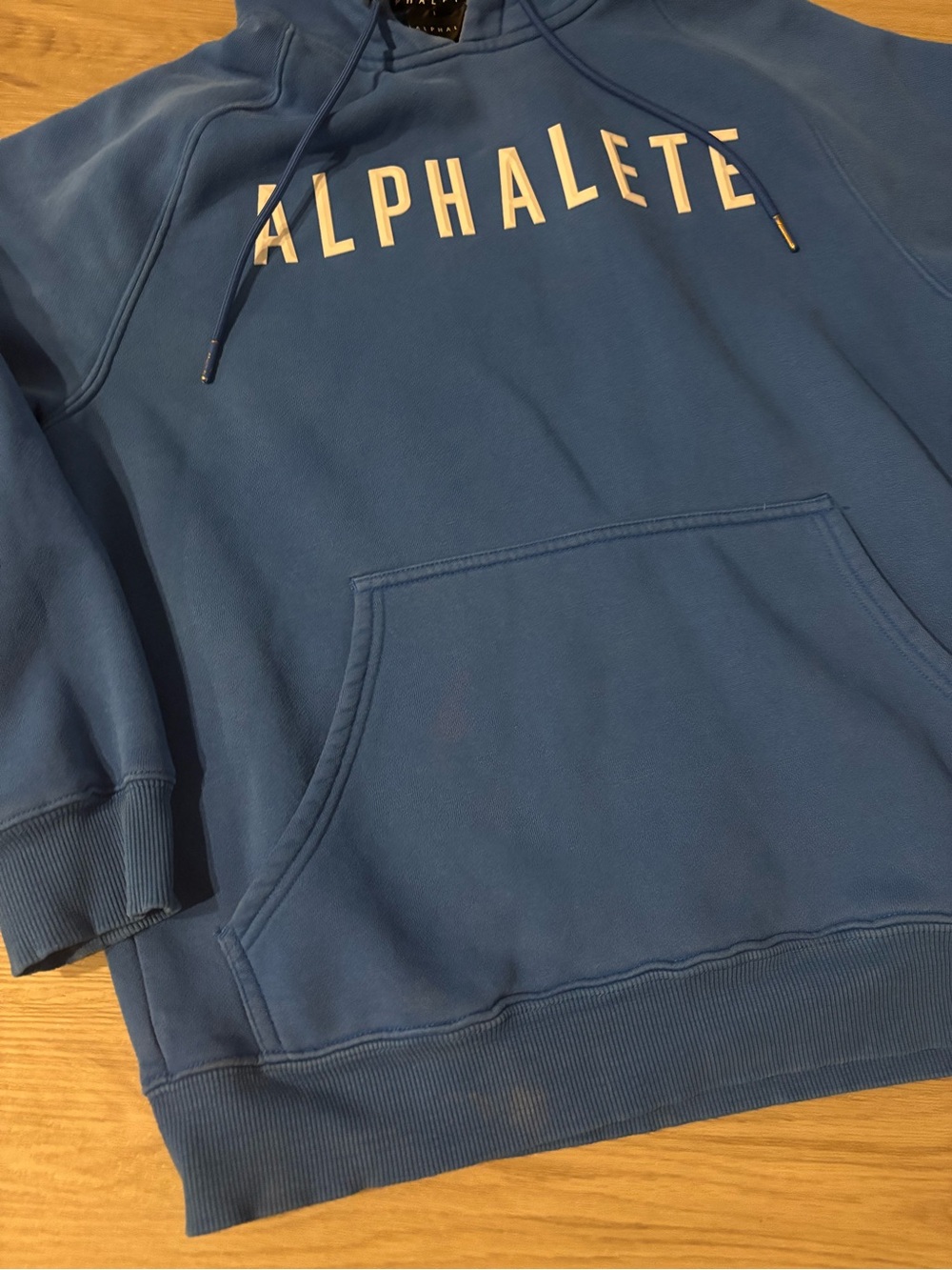 Alphalete Hoodie Royal Blue Pullover Raised White Logo MSRP $78 - Picture 6 of 7